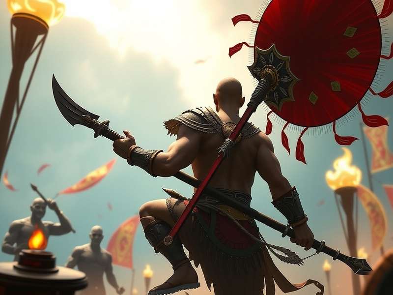 Concept art of Kratos and Atreus in a new Norse realm