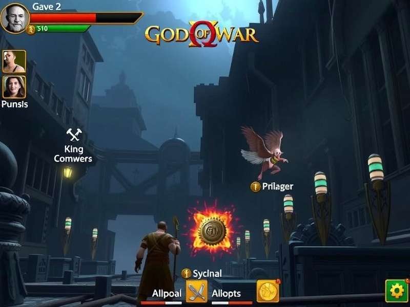 God of War Betrayal mobile game screenshot showing pixelated Kratos