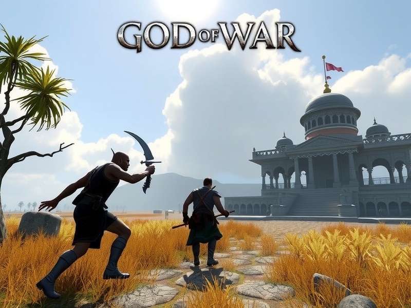 God of War game running on a low-end laptop with performance metrics overlay