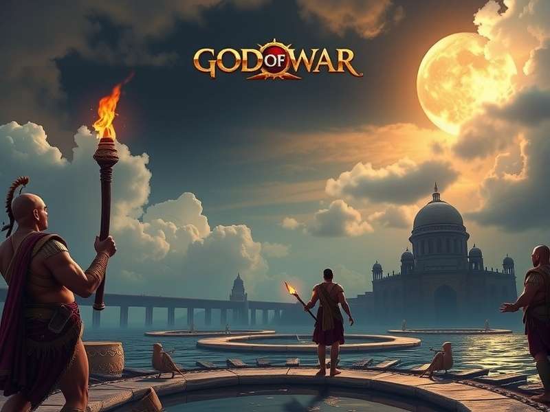 Concept art speculation for the next God of War game showing Kratos in a new realm