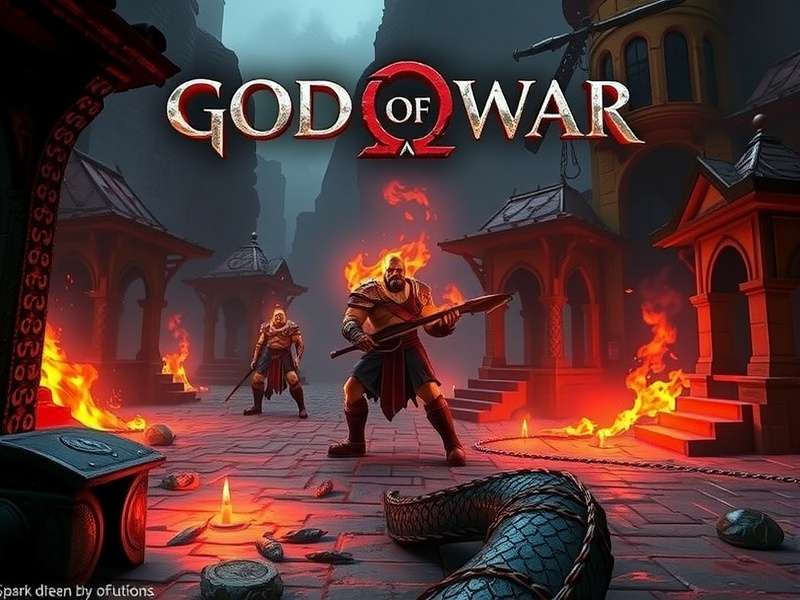 Gamer playing God of War on a high-performance laptop