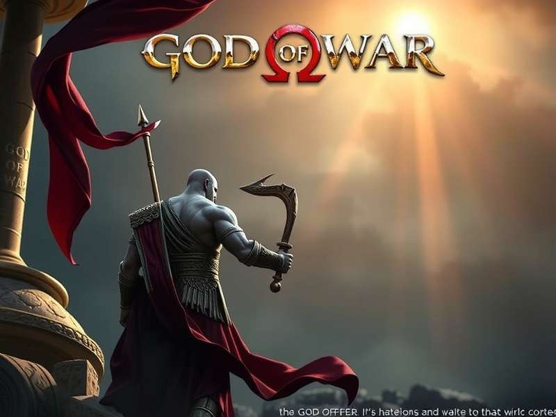 Kratos and Atreus looking at the sunset in God of War