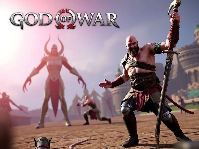 God of War PC gameplay screenshot showing Kratos and Atreus in Midgard