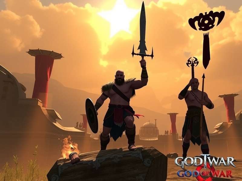 Kratos throwing the Leviathan Axe in Midgard