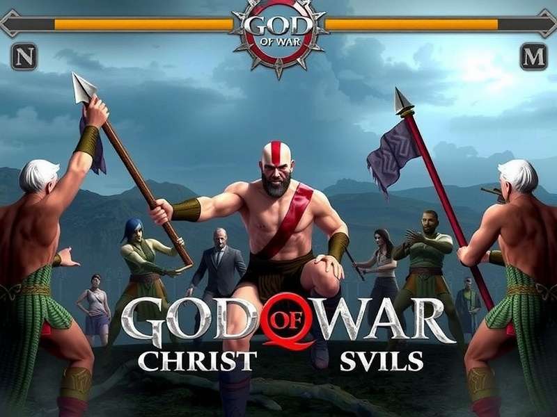 Kratos and Atreus looking towards mountains in God of War