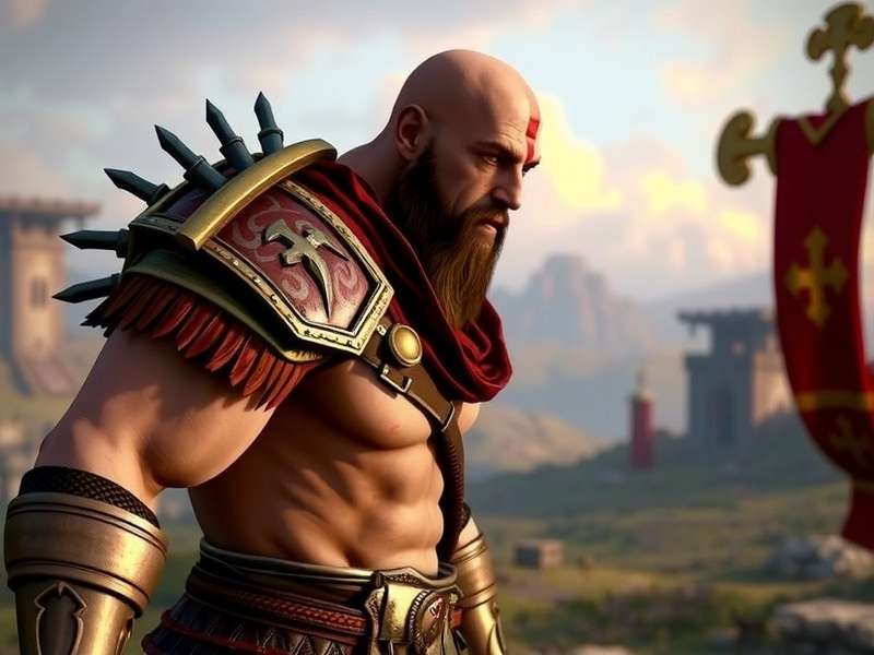 Kratos and Atreus in God of War gameplay fighting a troll in Midgard forest