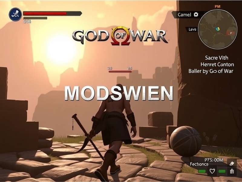 DualSense controller with God of War themed lighting