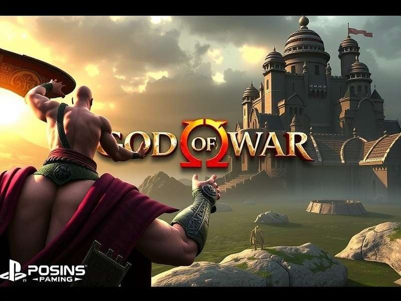 Kratos and Atreus looking at a massive world in God of War PC