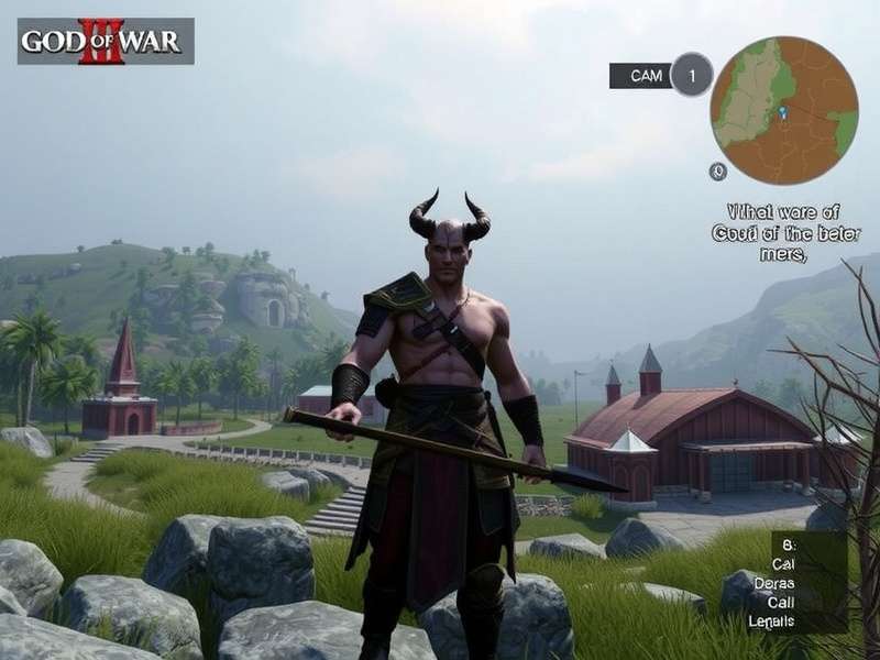 God of War PC gameplay in ultrawide resolution showing Kratos and Atreus in Midgard