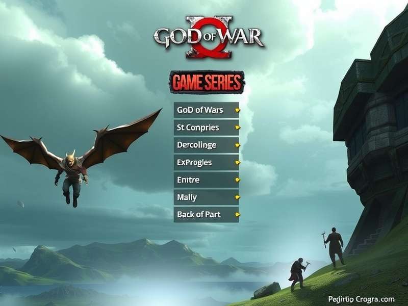 Epic God of War themed gaming setup with axe and mythical atmosphere