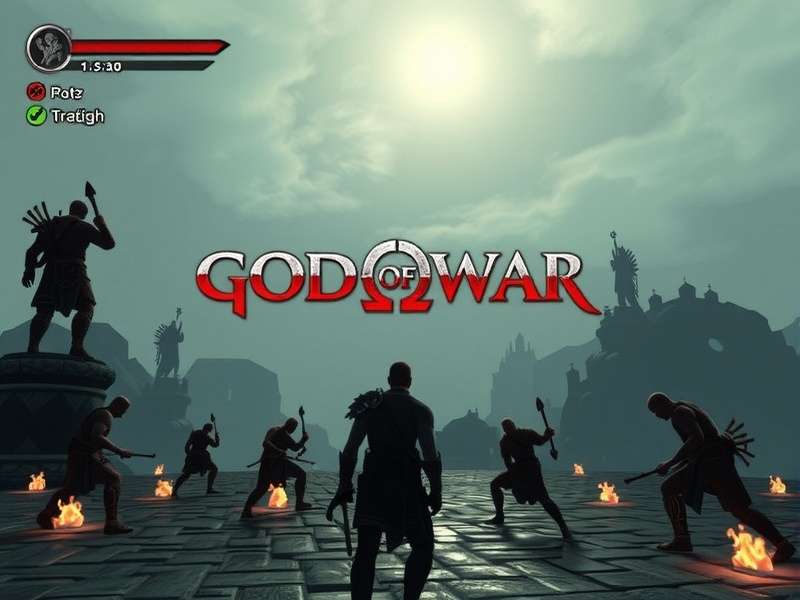 Kratos standing with the Leviathan Axe in the Norse realm, God of War gameplay screenshot