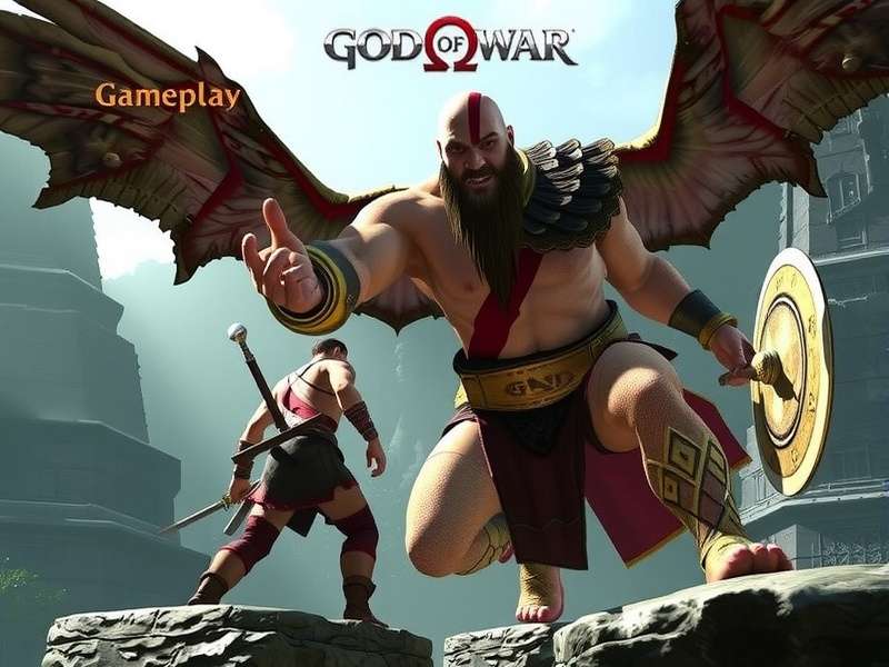 God of War PS2 gameplay screenshot showing Kratos fighting the Hydra boss near the Aegean Sea