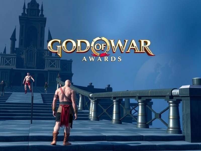 God of War 2018 Key Art - Kratos and Atreus standing victorious at The Game Awards 2018