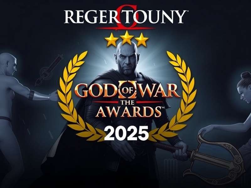 God of War Game Awards 2025 stage with Kratos and Atreus hologram display